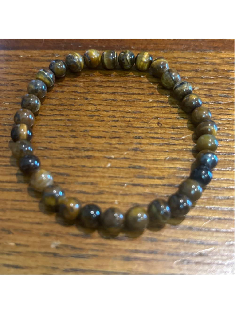Women's Unbranded Tiger Eye Beaded stretch Bracelet One Size Brown Black
